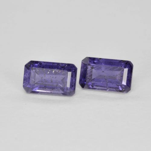 0,62 ct natürliche violetter Iolith-Edelsteine, Smaragdschliff, VS-SI