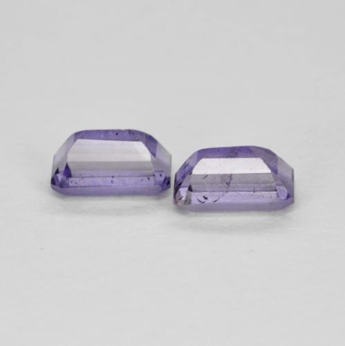 0,62 ct natürliche violetter Iolith-Edelsteine, Smaragdschliff, VS-SI