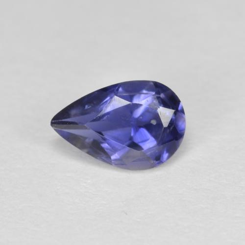 0,37 ctw natürlicher blauer Iolith, Birnenform, VS