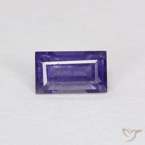 0.30ct Natürlicher tieflila Iolith, Baguette, VS