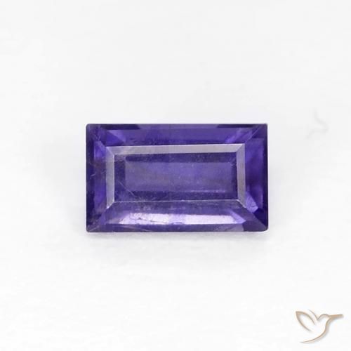 0.30ct Natürlicher Dunkles bläuliches Lila Iolith, Baguette, VS