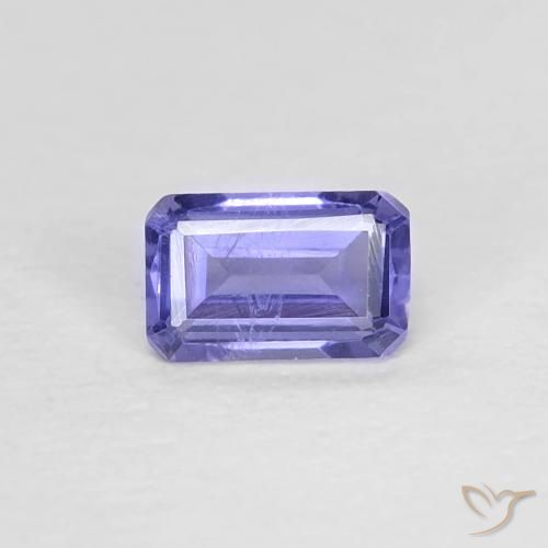 0.27ct Natürlicher Dunkles bläuliches Lila Iolith, Smaragdschliff, VS