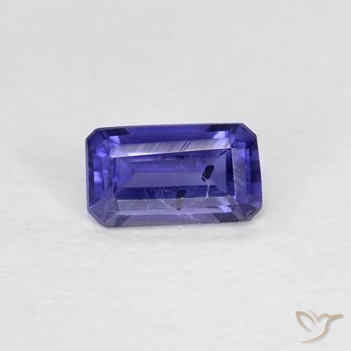 0.26ct Natürlicher tiefblau Iolith, Smaragdschliff, VS