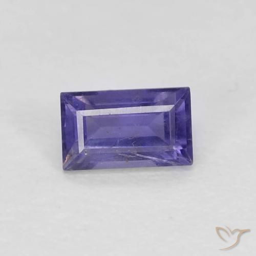 0.31ct Natürlicher tieflila Iolith, Baguette, VS-SI