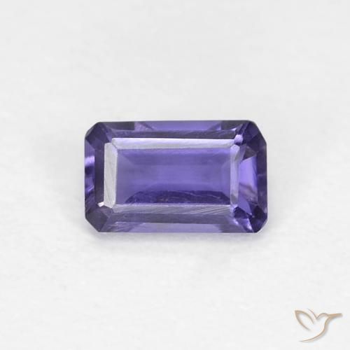 0.26ct Natürlicher tieflila Iolith, Smaragdschliff, VVS-VS