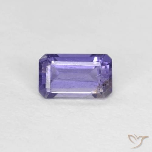 0.27ct Natürlicher Dunkles bläuliches Lila Iolith, Smaragdschliff, VS