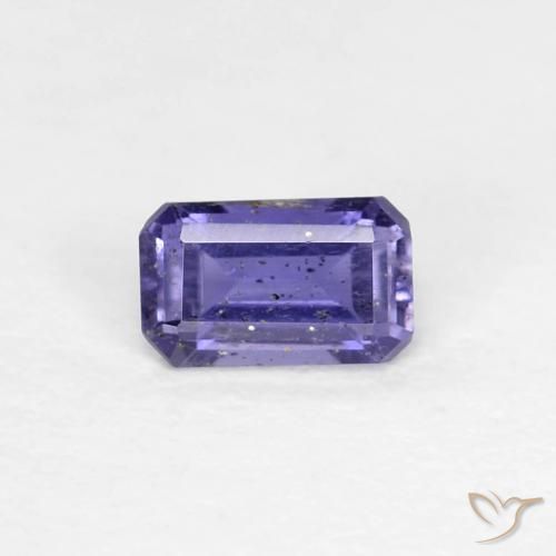 0.27ct Natürlicher Dunkles bläuliches Lila Iolith, Smaragdschliff, VS
