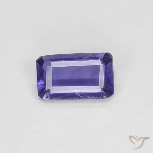 0.20ct Natürlicher tieflila Iolith, Smaragdschliff, VVS-VS