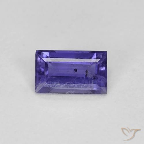 0.26ct Natürlicher Dunkles bläuliches Lila Iolith, Baguette, VS-SI