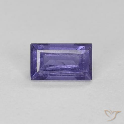 0.32ct Natürlicher Dunkles bläuliches Lila Iolith, Baguette, VS-SI