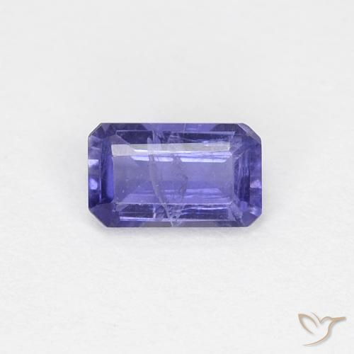 0.24ct Natürlicher tieflila Iolith, Smaragdschliff, SI