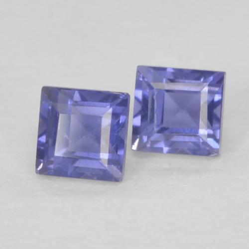 0.23 ct natürliche Dunkles bläuliches Lila Iolith-Edelsteine, Quadrat, VS