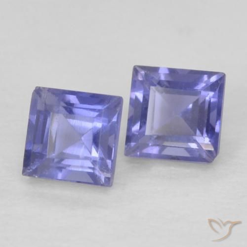 0.22 ct natürliche tieflila Iolith-Edelsteine, Quadrat, VS