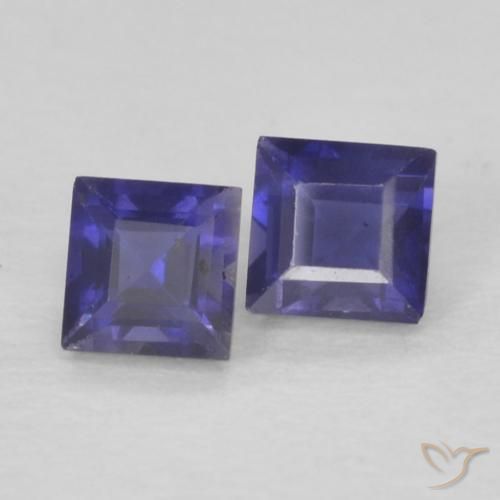 0.20 ct natürliche tieflila Iolith-Edelsteine, Quadrat, VS