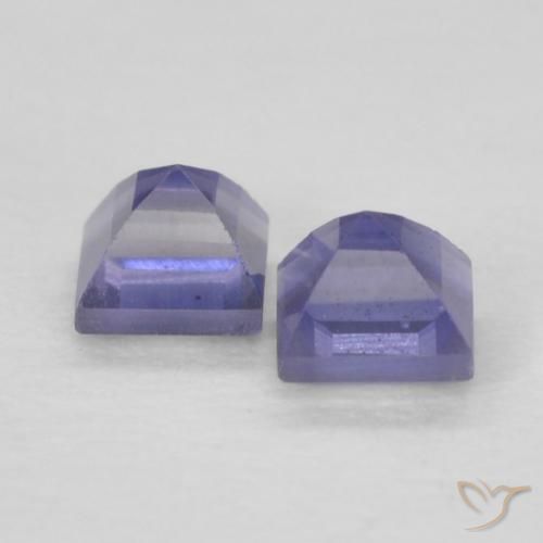 0.22 ct natürliche Dunkles bläuliches Lila Iolith-Edelsteine, Quadrat, VS