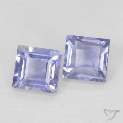 0.18 ct natürliche Medium Light-Violet Iolith-Edelsteine, Quadrat, VS