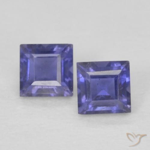 0.19 ct natürliche Dunkles bläuliches Lila Iolith-Edelsteine, Quadrat, VS