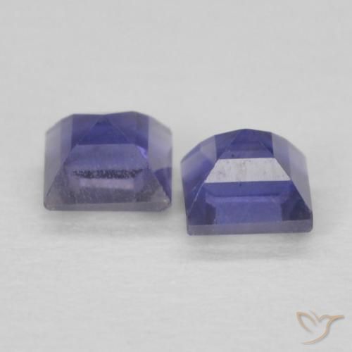 0.19 ct natürliche Dunkles bläuliches Lila Iolith-Edelsteine, Quadrat, VS