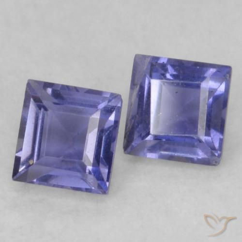 0.22 ct natürliche Dunkles bläuliches Lila Iolith-Edelsteine, Quadrat, VS