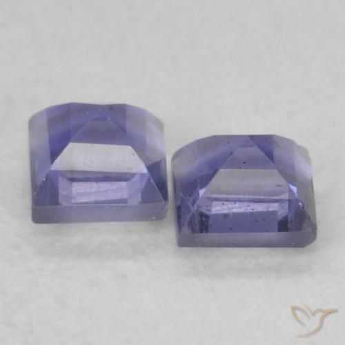 0.22 ct natürliche Dunkles bläuliches Lila Iolith-Edelsteine, Quadrat, VS
