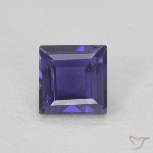0.14ct Natürlicher tieflila Iolith, Quadrat, VVS