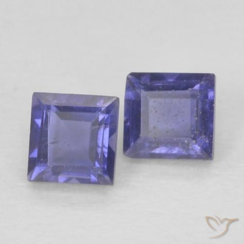 0.21 ct natürliche dunkelblau Iolith-Edelsteine, Quadrat, VS