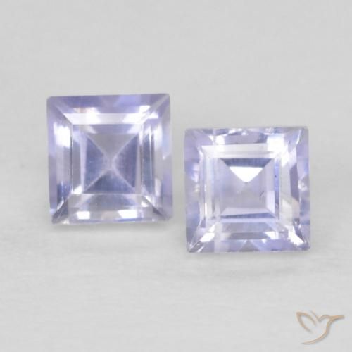 0.22ctw Natürlicher Hellviolettes Blau Iolith, Quadrat, VS