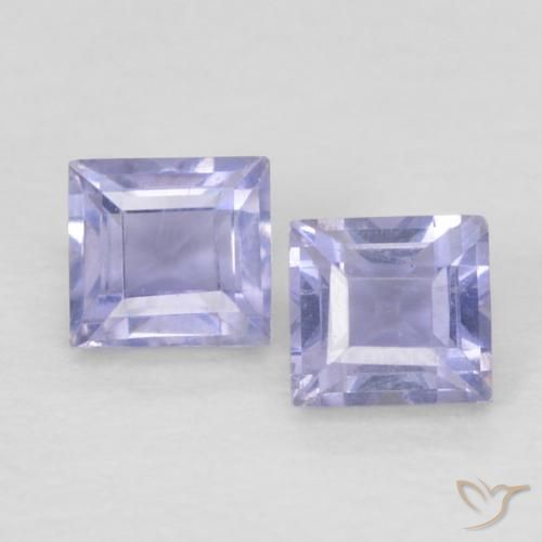 0.19ctw Natürlicher violett-blau Iolith, Quadrat, VS