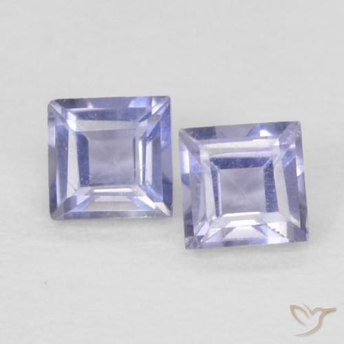 0.17ctw Natürlicher Hellviolettes Blau Iolith, Quadrat, VS