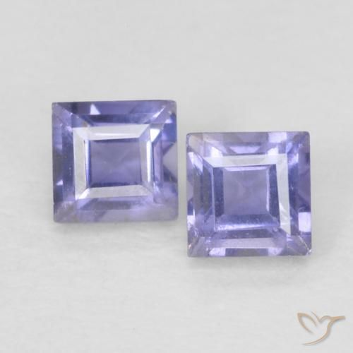 0.19ctw Natürlicher Silberblau Iolith, Quadrat, VS