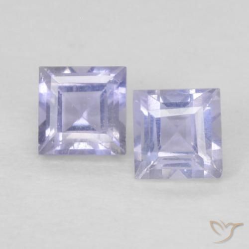 0.20ctw Natürlicher Hellviolettes Blau Iolith, Quadrat, VS
