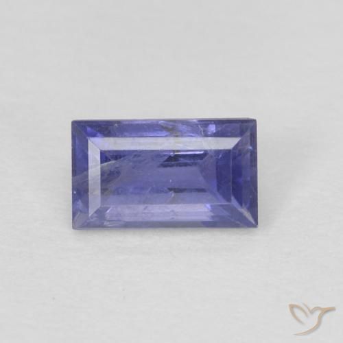 0.30ct Natürlicher Mittelviolett Iolith, Baguette, VS-SI