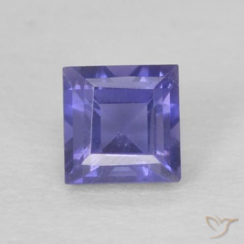 0.15ct Natürlicher tiefblau Iolith, Quadrat, VS
