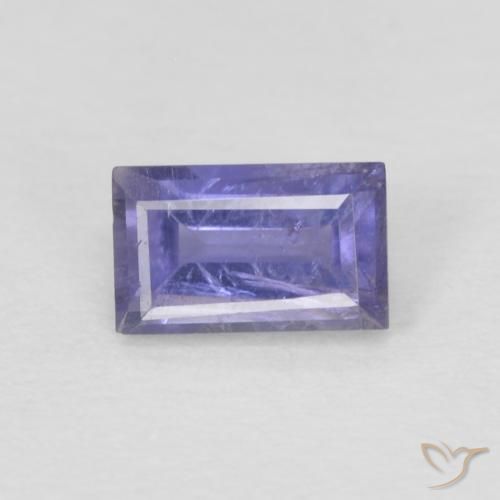 0.29ct Natürlicher tieflila Iolith, Baguette, VS-SI
