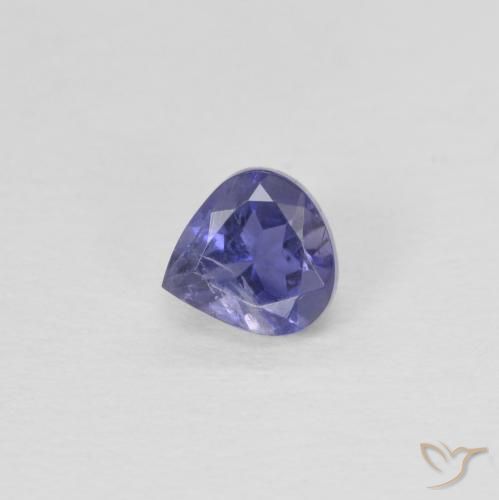 0.27ct Natürlicher Dunkles bläuliches Lila Iolith, Birnenform, VS