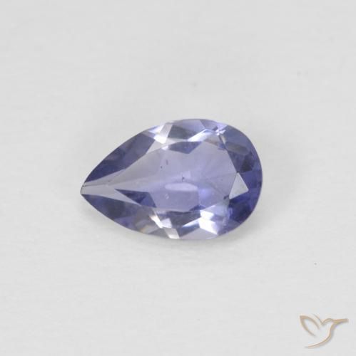 0.35ct Natürlicher Dunkles bläuliches Lila Iolith, Birnenform, VS