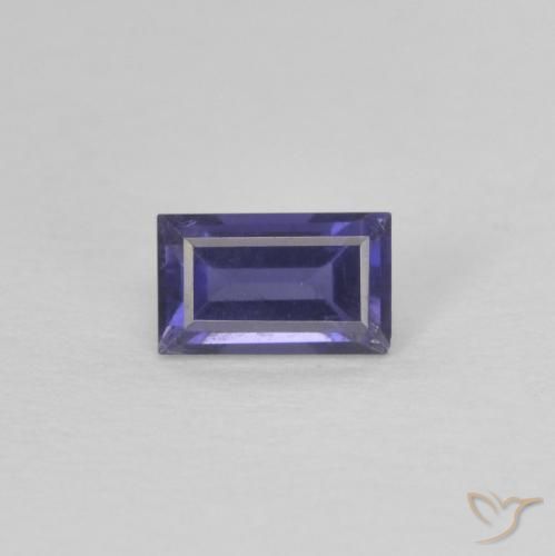0.33ct Natürlicher Dunkles bläuliches Lila Iolith, Baguette, VS