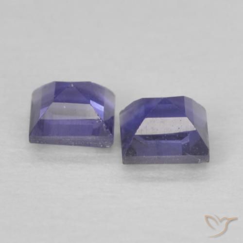 0.18 ct natürliche Dunkles bläuliches Lila Iolith-Edelsteine, Quadrat, VS