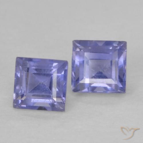 0.22 ct natürliche Dunkles bläuliches Lila Iolith-Edelsteine, Quadrat, VVS-VS