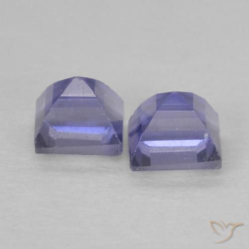 0.22 ct natürliche Dunkles bläuliches Lila Iolith-Edelsteine, Quadrat, VVS-VS
