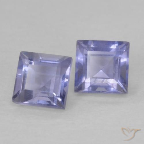 0.21 ct natürliche Dunkles bläuliches Lila Iolith-Edelsteine, Quadrat, VS