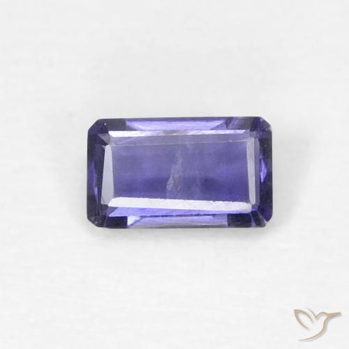 0.21ct Natürlicher Silberblau Iolith, Smaragdschliff, VVS-VS