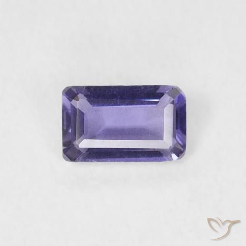 0.21ct Natürlicher tieflila Iolith, Smaragdschliff, SI