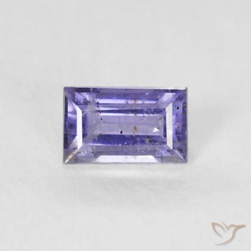 0.30ct Natürlicher tieflila Iolith, Baguette, VS-SI