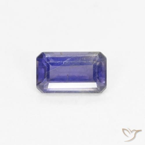 0.27ct Natürlicher tieflila Iolith, Smaragdschliff, VS