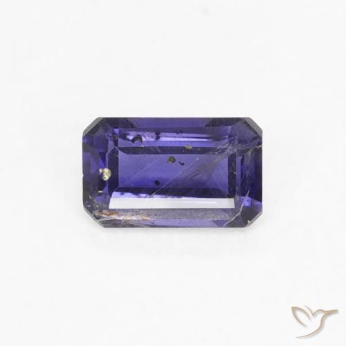 0.25ct Natürlicher dunkelblau Iolith, Smaragdschliff, VS-SI