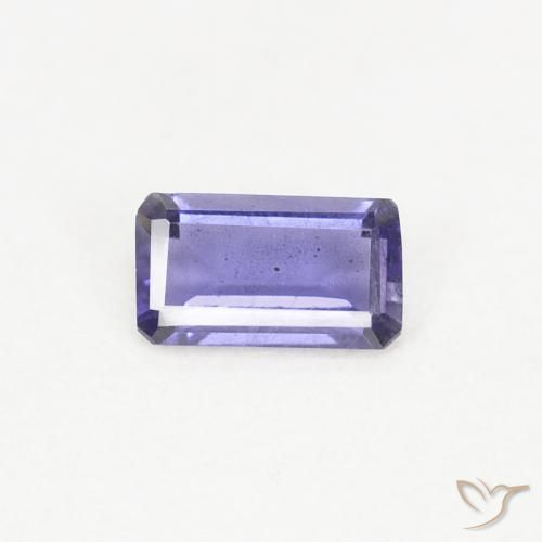 0.21ct Natürlicher Dunkles bläuliches Lila Iolith, Smaragdschliff, VS-SI