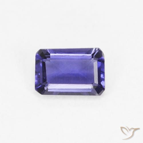 0.24ct Natürlicher Dunkles bläuliches Lila Iolith, Smaragdschliff, VS