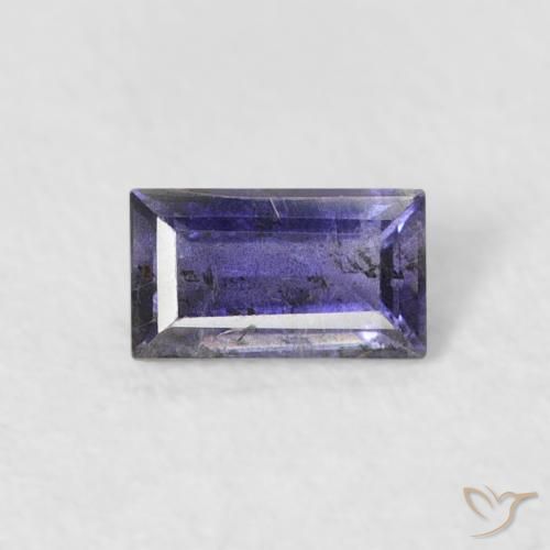 0.26ct Natürlicher tiefviolett Iolith, Baguette, VS-SI