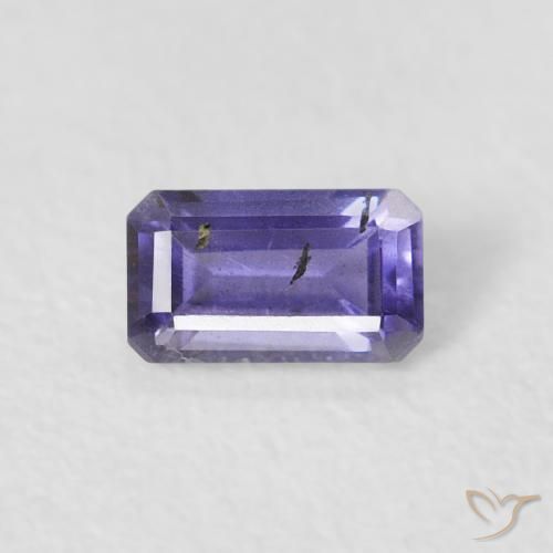 0.27ct Natürlicher dunkelviolett Iolith, Smaragdschliff, VS-SI